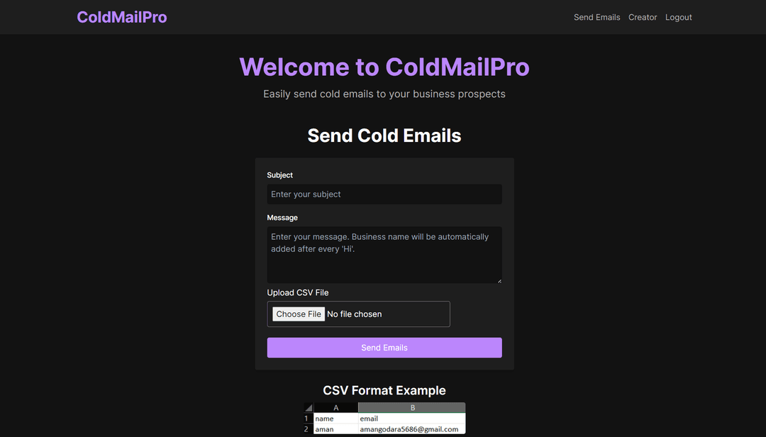 ColdMailPro - A Tool To Send Mails In Bulk